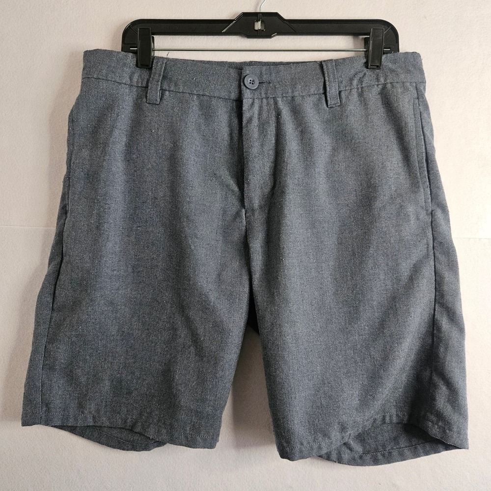 Brixton Mens Herringbone Chino Shorts Charcoal Grey Size 34 Flat Front Casual